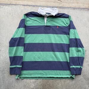 Vintage Polo Ralph Lauren Green and Navy rugby long sleeve size XL